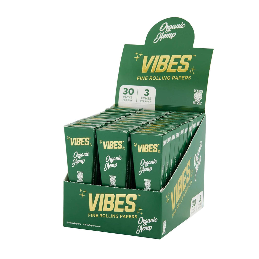 Vibes - Cones - Coffin - King Size - Organic Hemp (Green) BOX