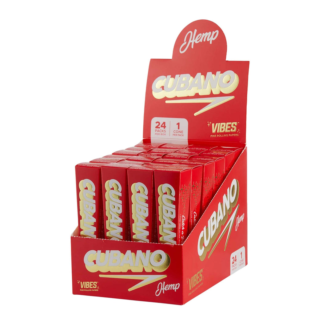 Vibes - Cubano Cones - King Size - Hemp (Red) BOX