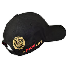 Load image into Gallery viewer, RAW POKER HAT BLACK CURVED BILL ADJUSTABLE
