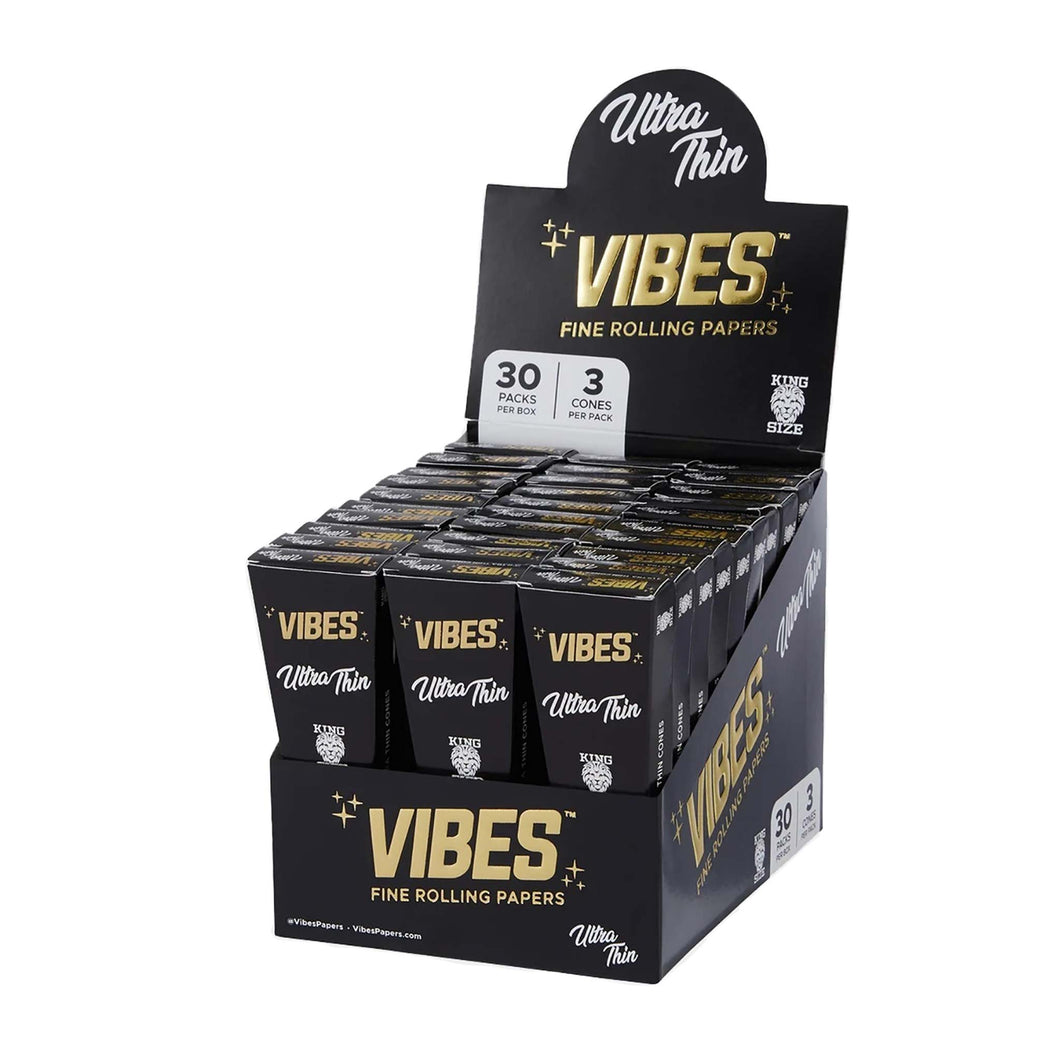 Vibes - Cones - Coffin - King Size - Ultra Thin (Black) BOX
